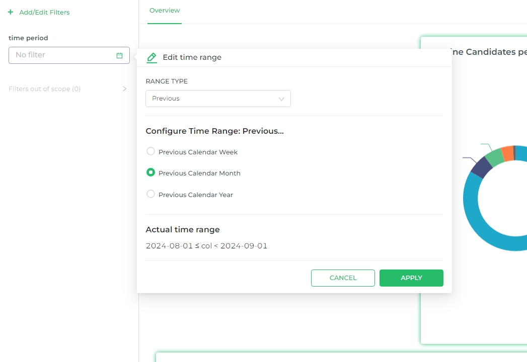 Filter Type - time Range