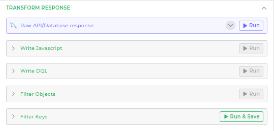 Transform response