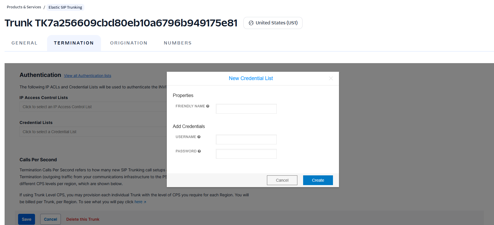 Twilio Credential List