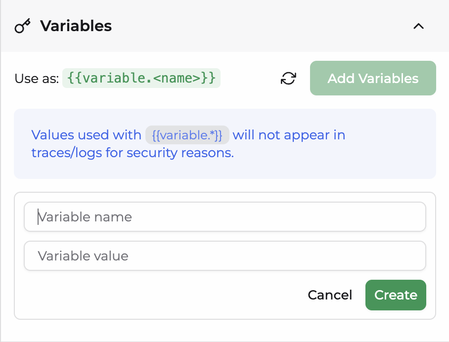 Adding variable to the agent