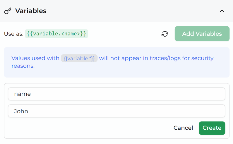 Assigning key inside variable-section 
