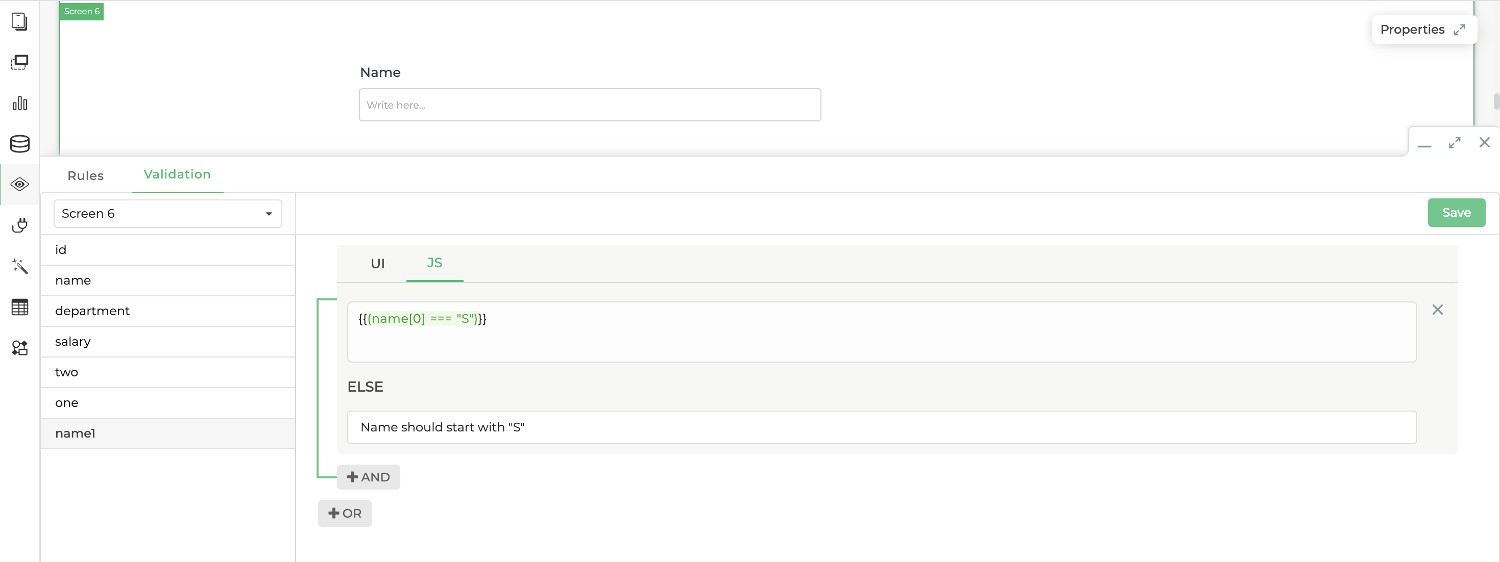working with validation in JS
